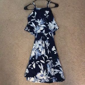 Blue floral lulus two piece maxi dress